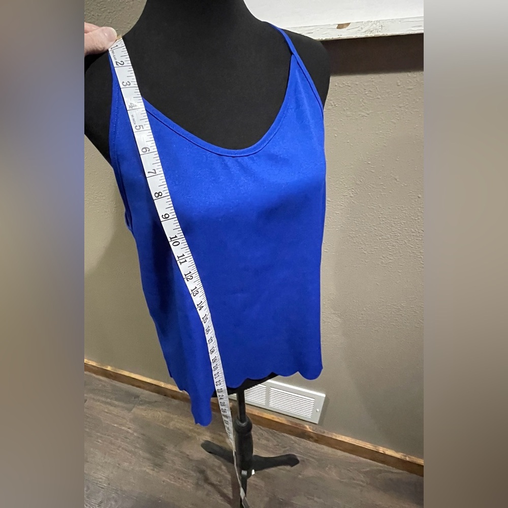 Bright Blue Open Back Tank Top- Large - Picture 7 of 12